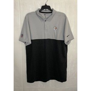 Nike DriFit Mens Pittsburgh Steelers NFL On Field Apparel Polo Shirt Large Golf